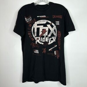 Fox Rider Black Short Sleeve Tshirt Size Medium